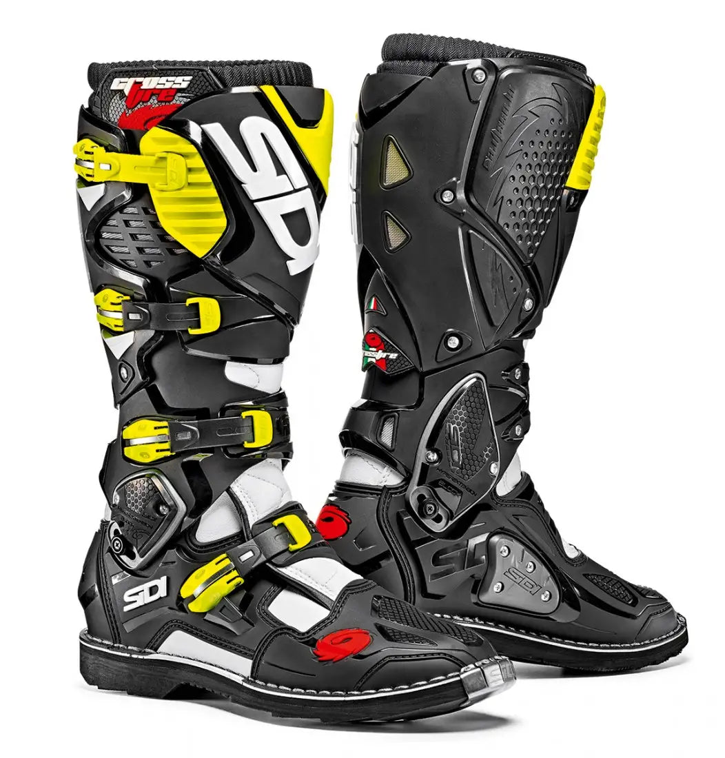 Stivali Sidi Crossfire 3 White/Black/Yellow Fluo
