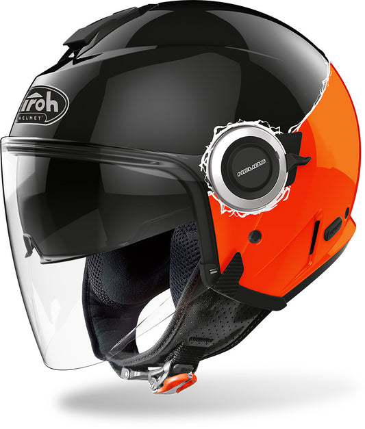 Casco Helios Fluo Black Orange Gloss