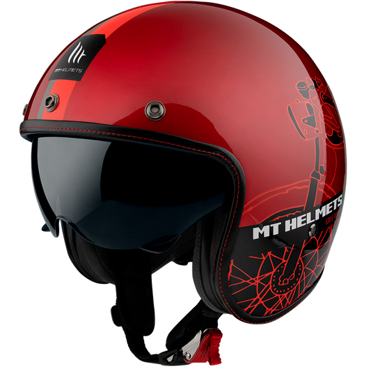 Casco Le Mans Cafe Racer Matt Red